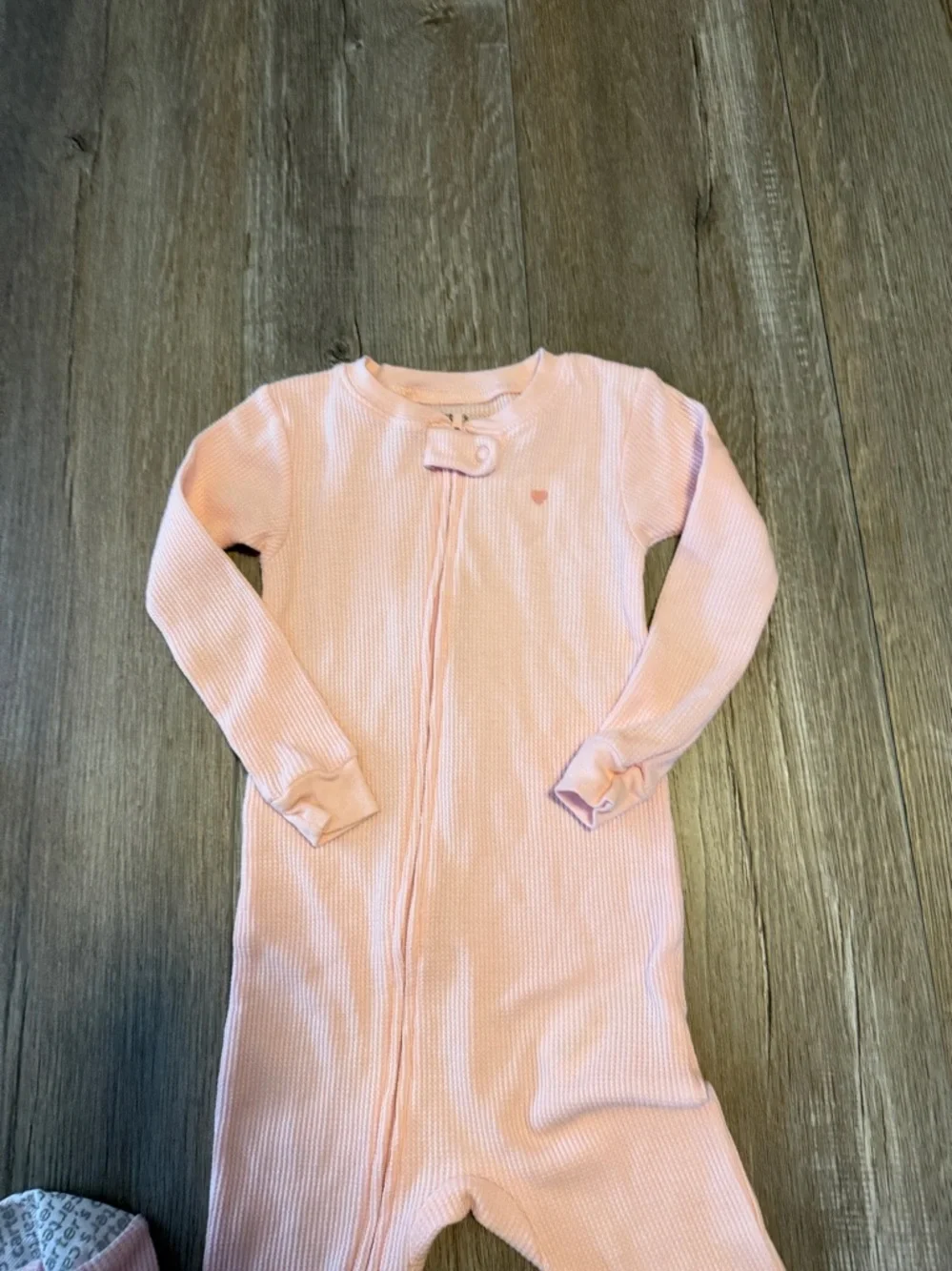 Carter's Light Pink Ribbed Footed One-Piece Sleeper